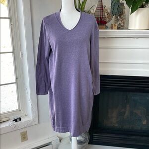 Purple V-Neck Women's Dress